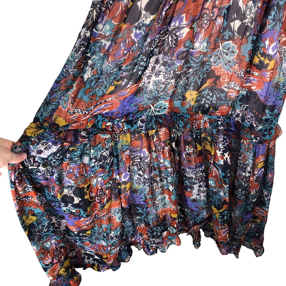 Anthropologie‎ Maeve Annabella Maxi Dress Size 4P Boho Floral Hippie Gypsy Indie - Picture 13 of 16